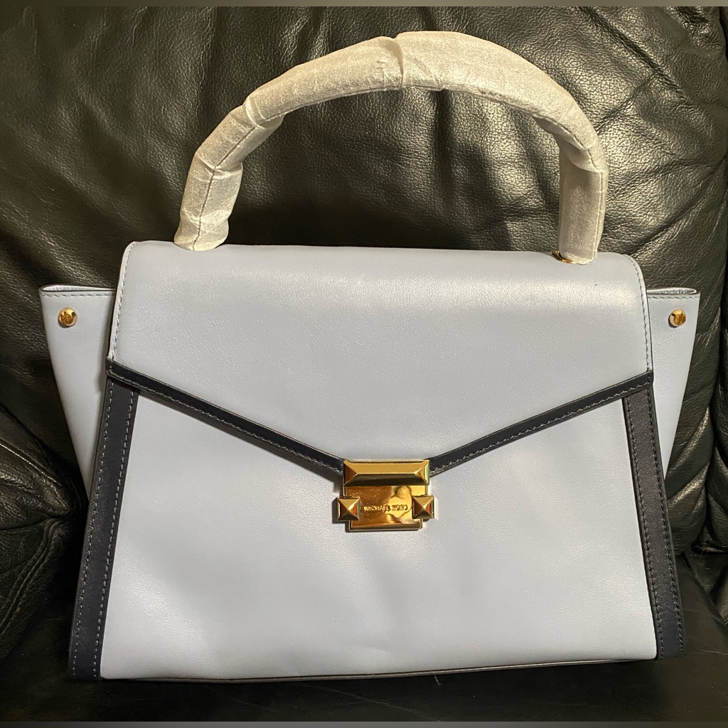 Nwt Michael Kors Leather Satchel ( Light Blue )
